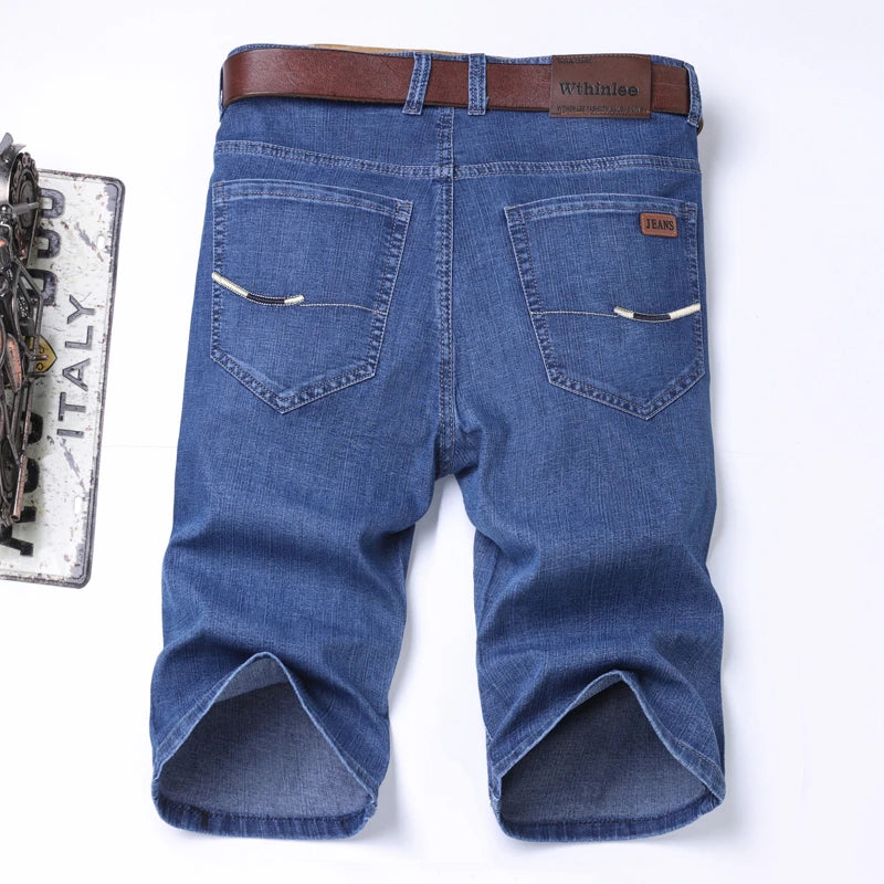 Short Vaquero de Verano para Hombre | Corte Recto y Elástico - Estilo Casual Azul Denim