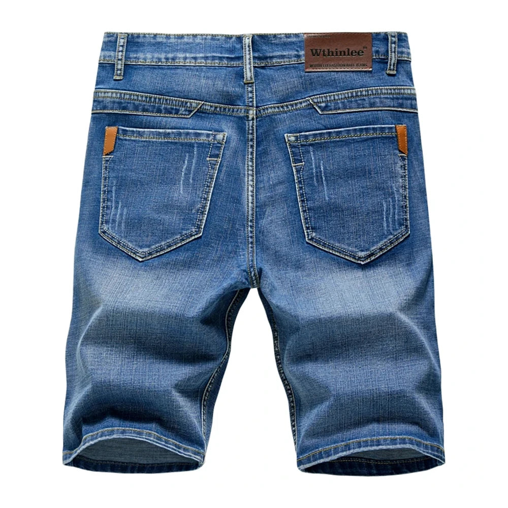 Short Vaquero de Verano para Hombre | Corte Recto y Elástico - Estilo Casual Azul Denim