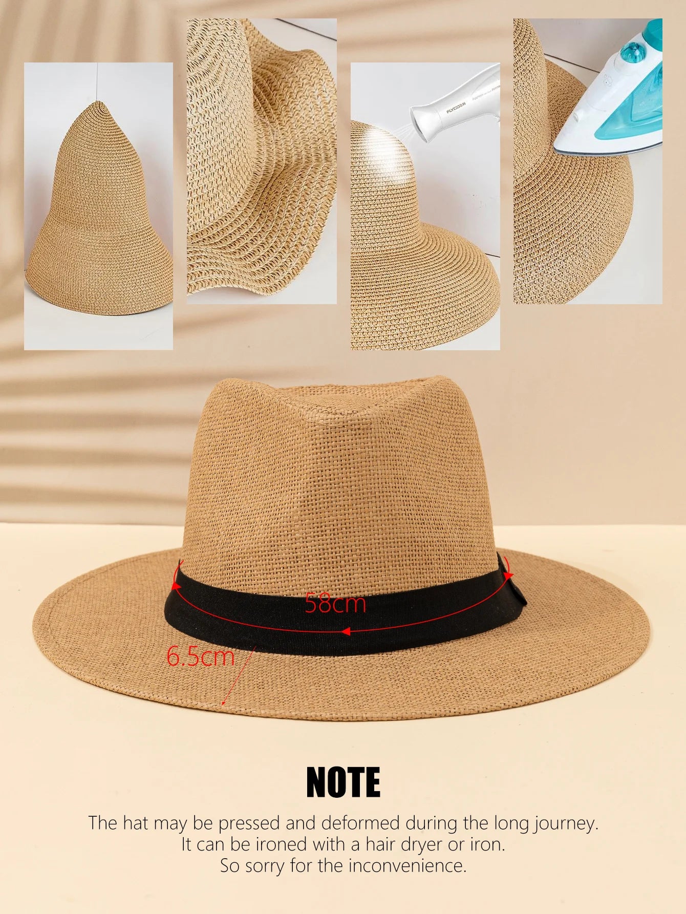 Sombrero Panamá de Verano | Ala Ancha para Sol - Unisex, Ideal para Playa y Vacaciones