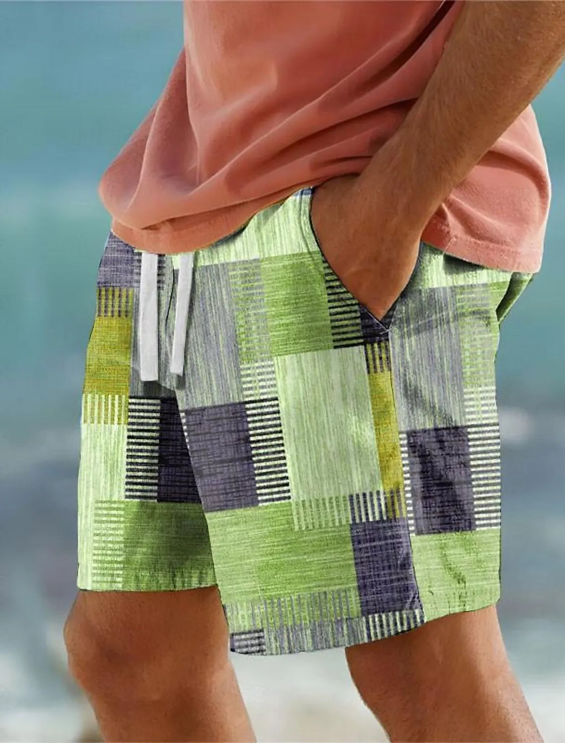 Bañador Estilo Patchwork para Hombre – Cómodo, Secado Rápido, Ideal para Playa o Piscina