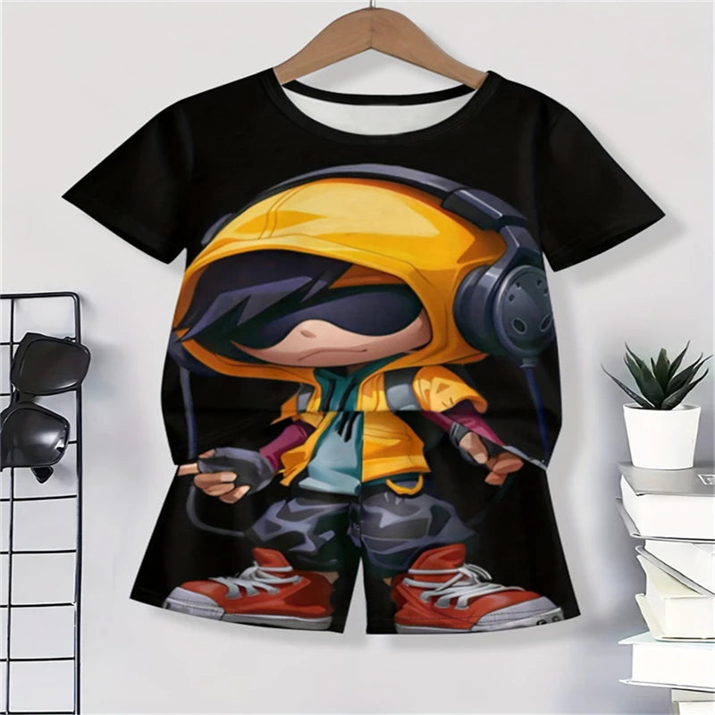 Conjunto Casual para Hombre con Estampado 3D de Oso – Camiseta y Pantalón Corto